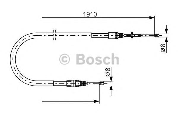 Трос ручного гальма задній, правий/лівий Bosch 1987482323 ціна, від 15.43 USD