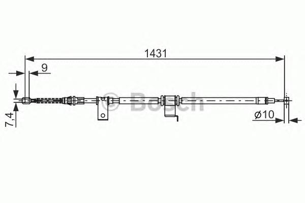 Трос стоянкового гальма задній лівий Bosch 1987482293 ціна, від 22.27 USD