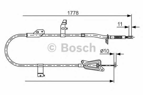 Трос стоянкового гальма задній правий Bosch 1987482304 ціна, від 25.16 USD