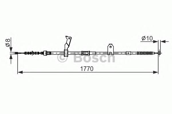 Трос стоянкового гальма задній лівий Bosch 1987482300 ціна, від 25.90 USD