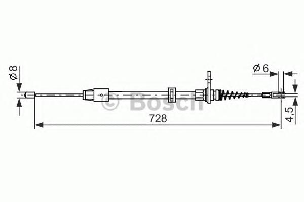 Трос ручного гальма задній, правий/лівий Bosch 1987482301 ціна, від 15.32 USD