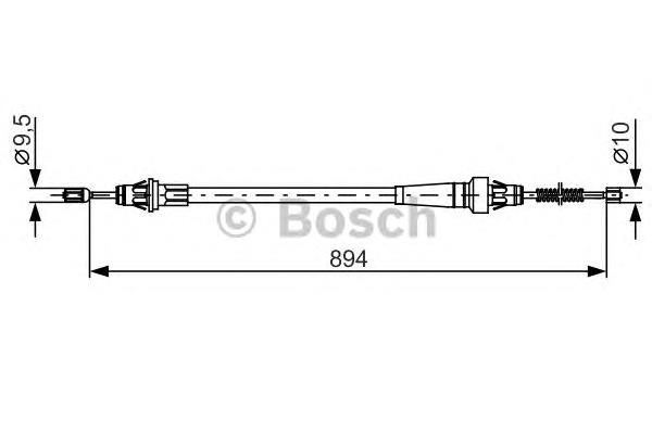 Трос стоянкового гальма задній лівий Bosch 1987482365 ціна, від 17.20 USD