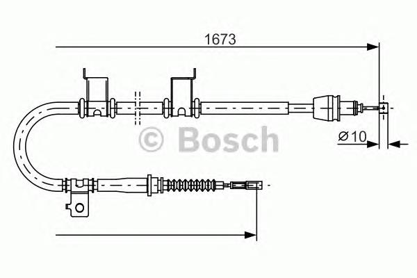 Купити 1987482361 Bosch Трос ручного гальма задній, лівий