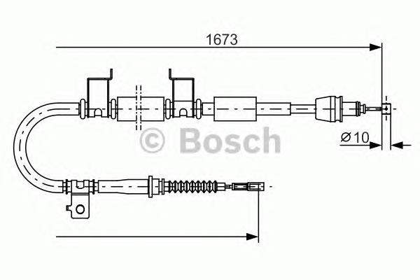 Трос стоянкового гальма задній правий Bosch 1987482362 ціна, від 26.37 USD