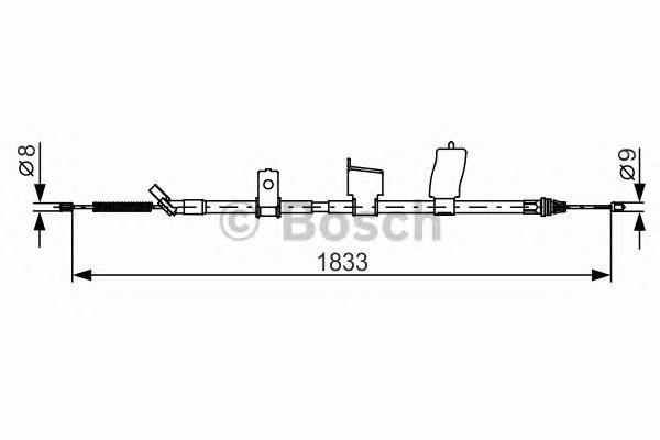 Трос стоянкового гальма задній лівий Bosch 1987482340 ціна, від 27.95 USD