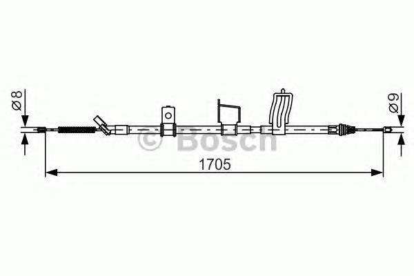 Купити 1987482339 Bosch Трос ручного гальма задній, правий