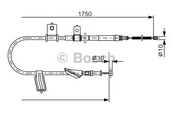 Купити 1987482352 Bosch Трос ручного гальма задній, лівий