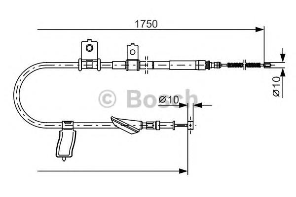 Трос ручного гальма задній, правий Bosch 1987482351 ціна, від 22.49 USD