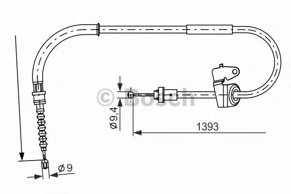 Купити 1987482227 Bosch Трос ручного гальма задній, лівий