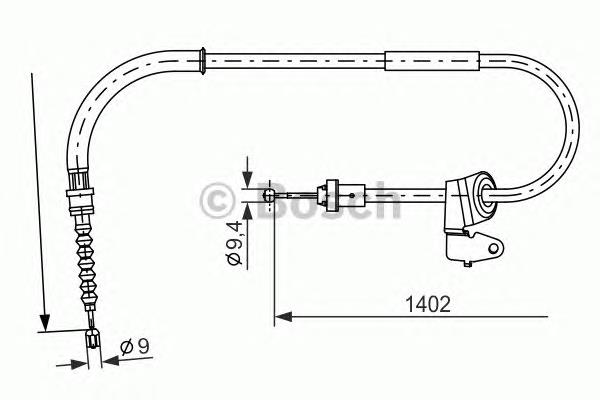 Купити 1987482226 Bosch Трос ручного гальма задній, правий