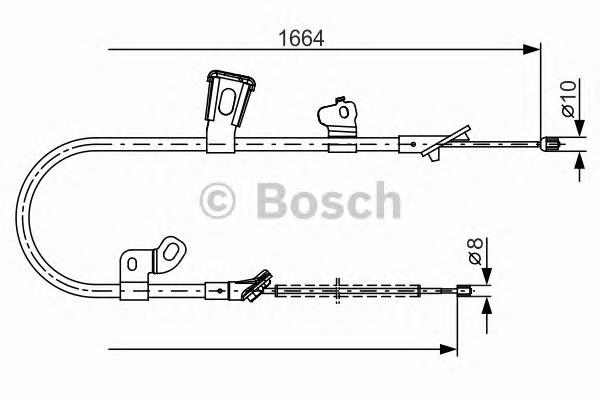 Трос ручного гальма задній, лівий 1987482219 Bosch