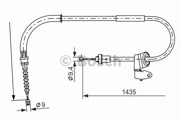 Трос ручного гальма задній, правий 1987482230 Bosch