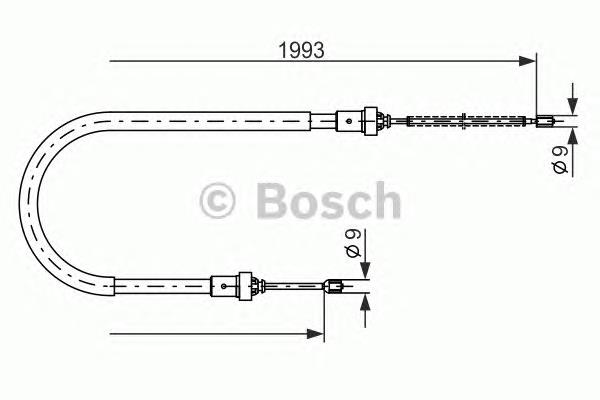 Купити 1987482233 Bosch Трос ручного гальма задній, правий/лівий