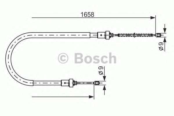 Трос ручного гальма задній, правий/лівий 1987482234 Bosch