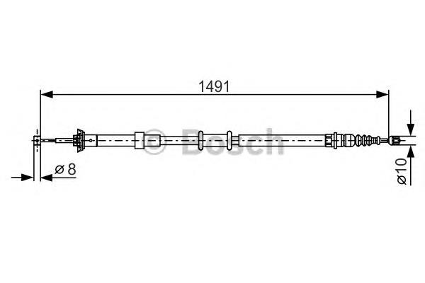 1987482202 Bosch Трос ручника задній лівий