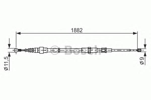 Трос ручного гальма задній, правий/лівий Bosch 1987482193 ціна, від 12.24 USD