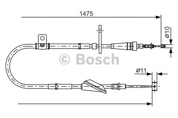 Трос стоянкового гальма задній правий Linex 410119 ціна, від 25.71 USD
