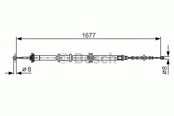 Трос стоянкового гальма задній лівий Bosch 1987482208 ціна, від 16.29 USD
