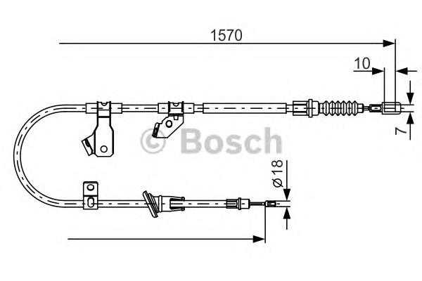 Купити 1987482272 Bosch Трос ручного гальма задній, правий
