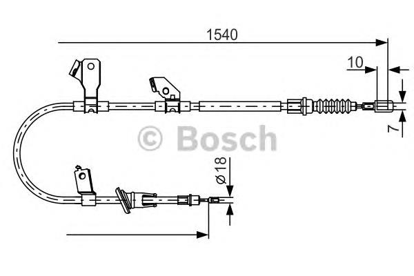 1987482271 Bosch Трос ручника задній лівий
