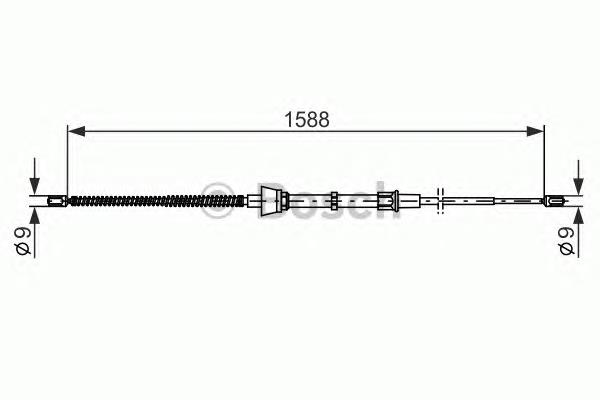 1987482266 Bosch Трос ручного гальма задній, правий/лівий