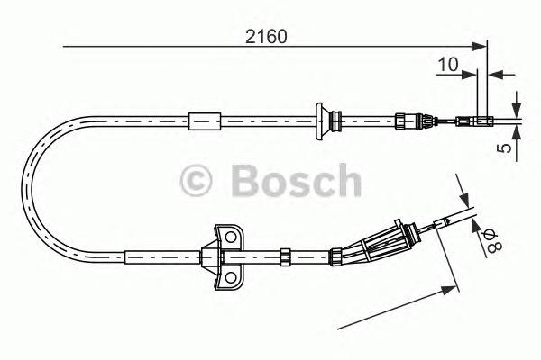 1987482284 Bosch трос ручного гальма задній, лівий