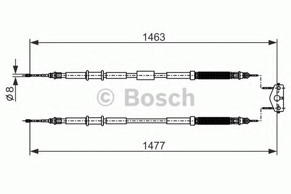 Трос ручного гальма задній, правий/лівий Bosch 1987482283 ціна, від 28.76 USD