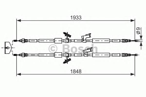 1987482280 Bosch Трос ручного гальма задній, правий/лівий
