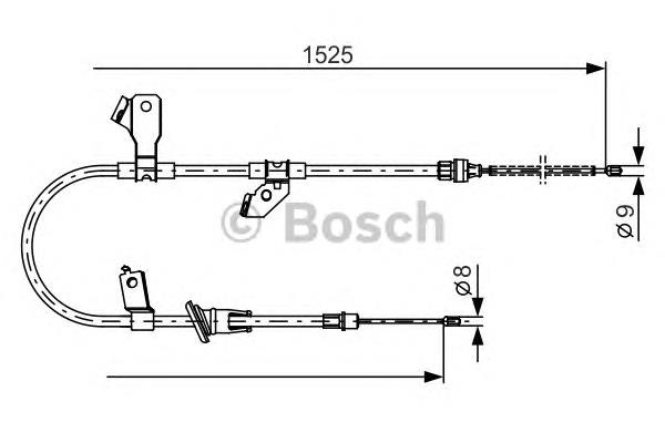 Трос ручного гальма задній, лівий 1987482247 Bosch