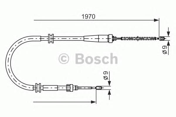 Трос ручного гальма задній, правий/лівий 1987482253 Bosch