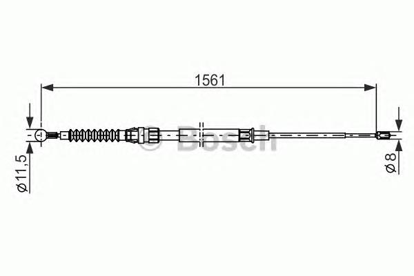Купити 1987482264 Bosch Трос ручного гальма задній, правий/лівий