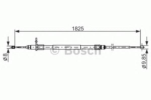 Трос ручного гальма задній, правий SPB000063 Land Rover