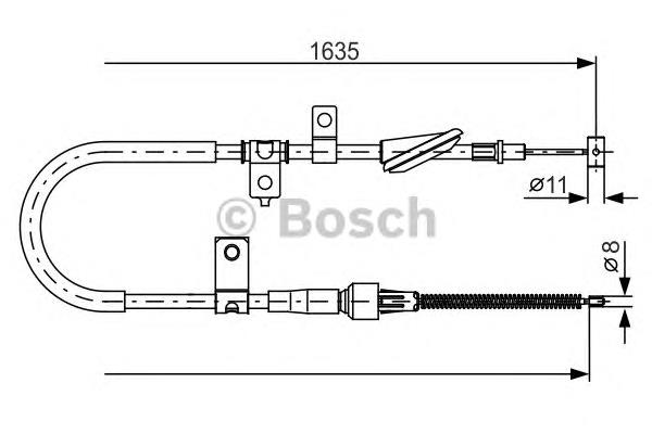 1987482258 Bosch трос ручного гальма задній, лівий