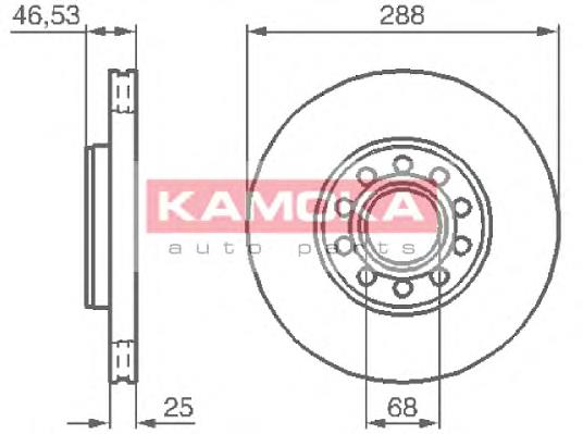 Диск переднього гальма Kamoka 1033354 ціна, від 37.60 USD
