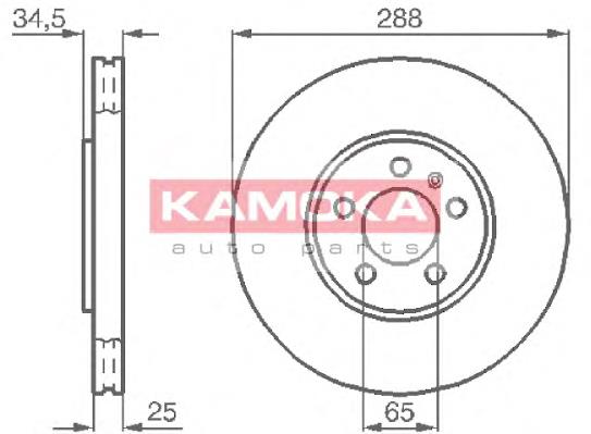 Диск гальмівний передній Kamoka 1032442