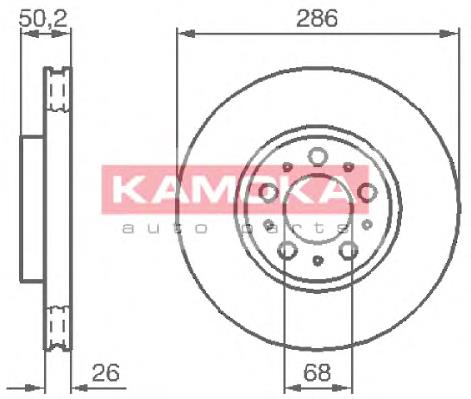 Диск переднього гальма Kamoka 1032326 ціна, від 46.45 USD