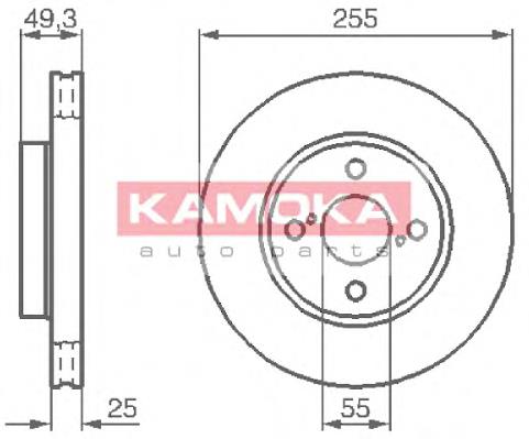 Диск переднього гальма Kamoka 1032588 ціна, від 30.94 USD