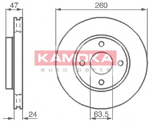 Гальмівні диски передні 103728 Kamoka