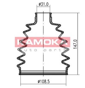 1146508 Kamoka Пильник ШРУСа зовнішній, передній піввісі