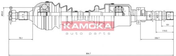 Піввісь (привід) передня, права CT1138925 Kamoka