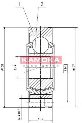 ШРУС внутрішній, передній Kamoka 8738