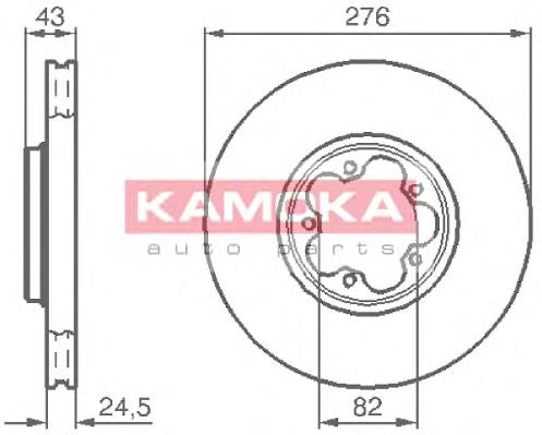 Диск гальмівний передній 1032226 Kamoka