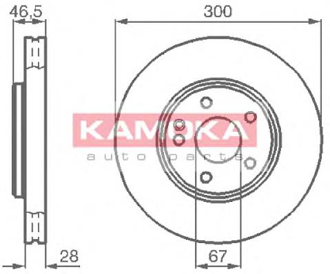 Диск гальмівний передній 1032272 Kamoka