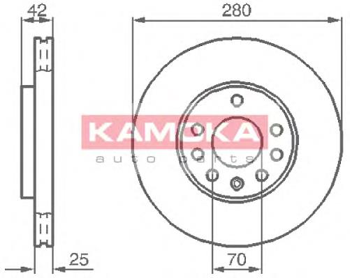Диск переднього гальма Kamoka 1032082 ціна, від 36.54 USD