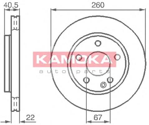 Диск переднього гальма Kamoka 1032070 ціна, від 28.02 USD
