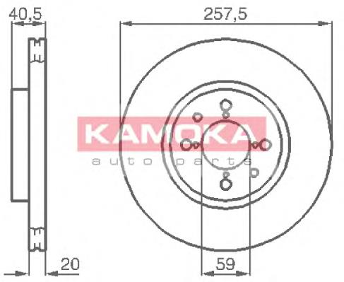 Диск гальмівний передній 1031042 Kamoka