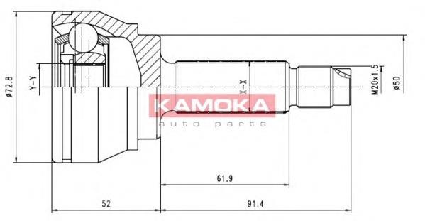 ШРУС зовнішній передній 6168 Kamoka