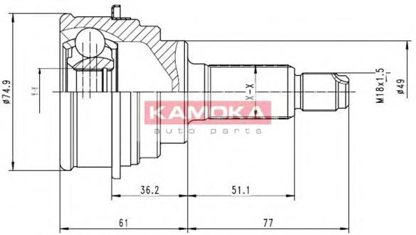 ШРУС зовнішній передній 6836 Kamoka