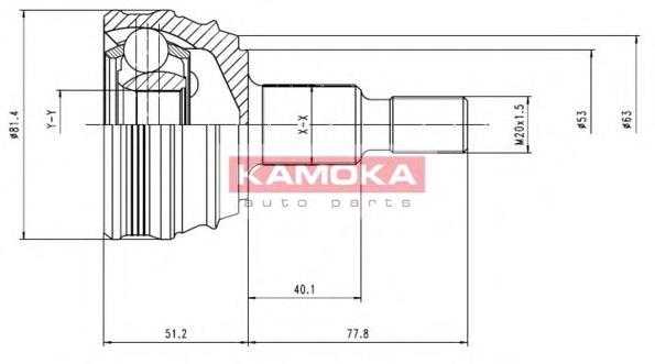 ШРУС зовнішній передній 6864 Kamoka