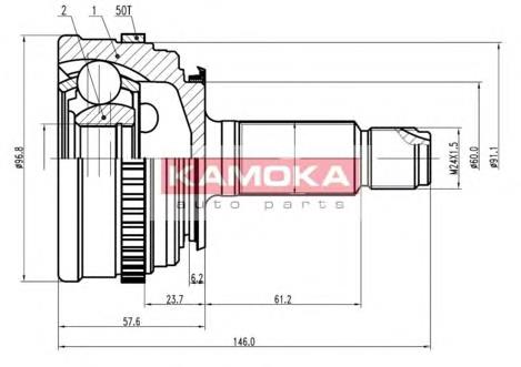 ШРУС зовнішній передній 6800 Kamoka